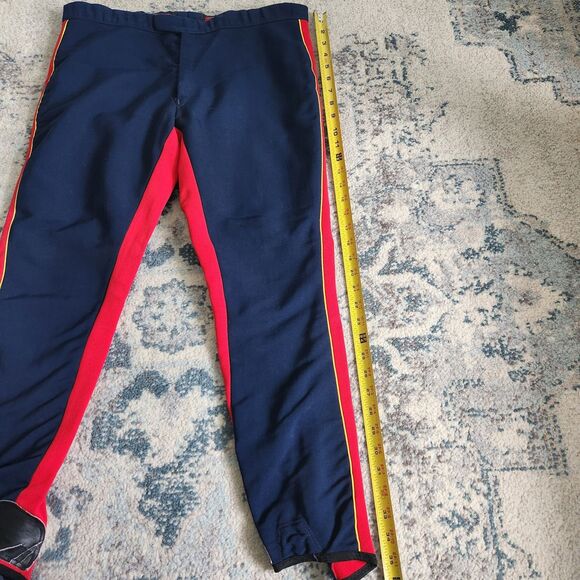ROFFE Navy And Red Stretch Ski Snow Pant Vintage Zip Ankles - Picture 12 of 13